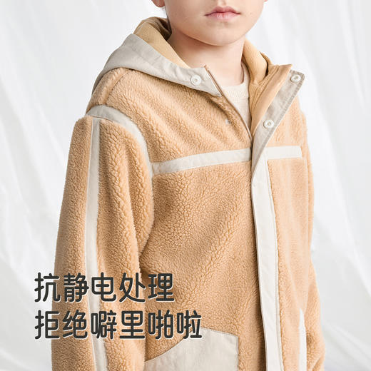 英氏儿童连帽外套秋冬保暖防风御寒男童夹克户外山系男孩时尚百搭 商品图3