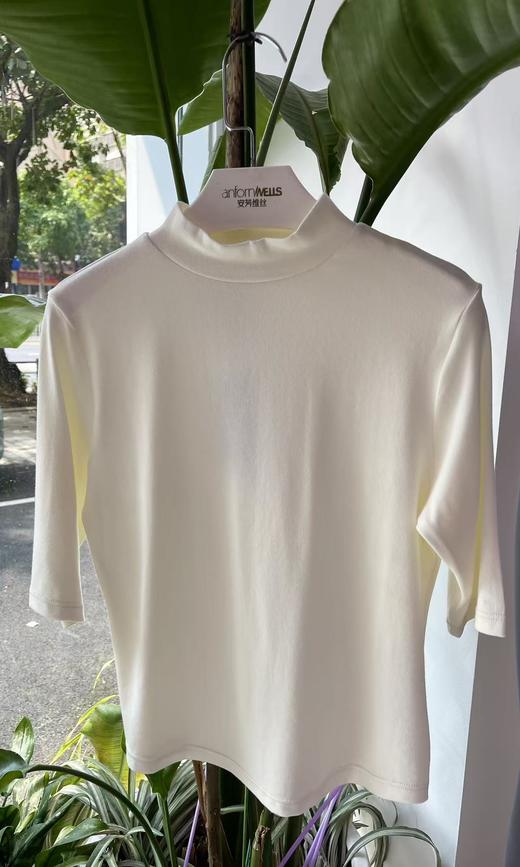 热奶肌底衣五分袖小立领内搭外穿高弹舒适透气16635112 商品图4