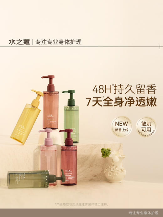【多妈团购 水之蔻400ml沐浴露69/2瓶】48H持久留香，全身净透嫩，8众不同功效，分肤专研洗护更舒肤，6酸协同护肤，4重植物精华，洗出水光肌-乐果村 商品图0