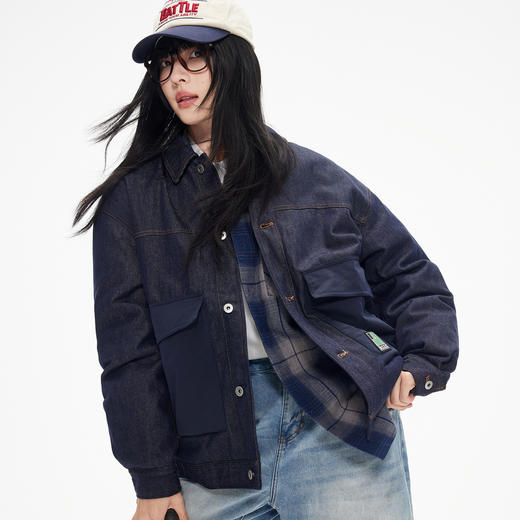 gxgjeans男装 冬季新款羽绒服牛仔时尚潮流大口袋羽绒服 商品图2