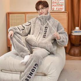 【冬季加厚！加绒锁温】情侣可外穿珊瑚绒睡衣男女款冬季加厚加绒新款青少年大码秋冬家居服。rc