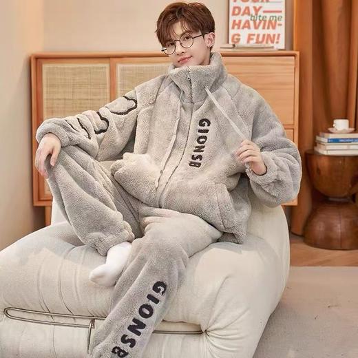 【冬季加厚！加绒锁温】情侣可外穿珊瑚绒睡衣男女款冬季加厚加绒新款青少年大码秋冬家居服。rc 商品图0