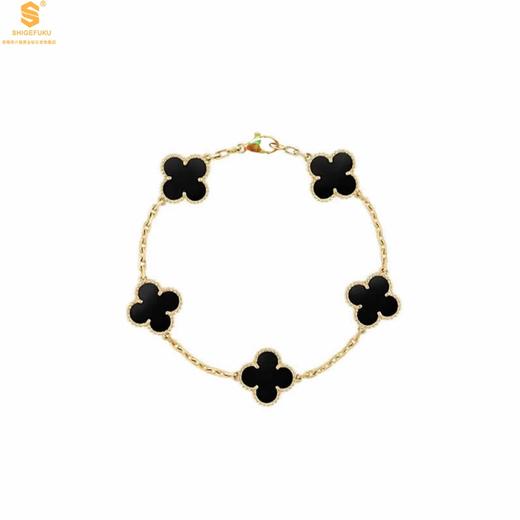 【双12抢先购 限时特惠】黄金钻石首饰 VC四叶草五花手链 商品图3