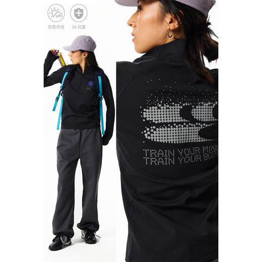 CryingCenter像素点3M抓绒暖和半拉链训练服跑步马拉松打底男女 商品图2