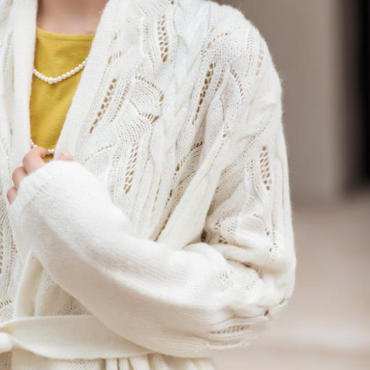 【林栖设计小店】提花毛织外套优雅多色百搭宽松显瘦2025秋冬新款毛衣女1954050 商品图5