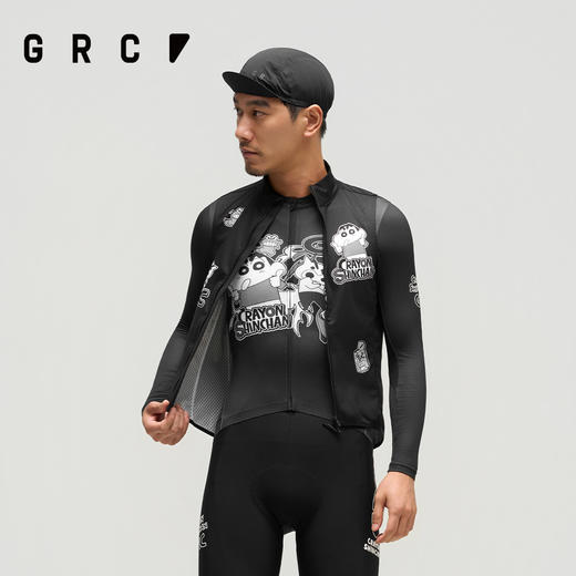 GRC桀骜无尽秋冬新款CMYK蜡笔小新系列公路自行车骑行马甲男女 商品图1