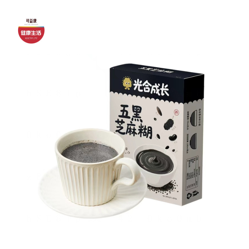 拼团|光合成长五黑芝麻糊 浓香丝滑 265+项农残检测 低糖高钙高纤 160g（20g*8条）/盒