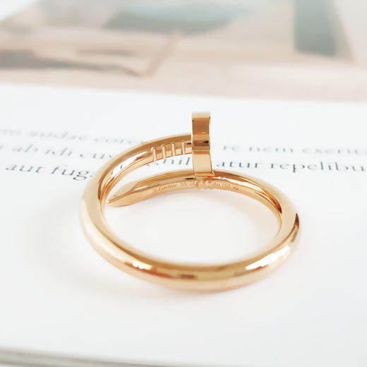 【95新】Cartier卡地亚Juste un Clou系列B4092558 18K玫瑰金粗版无钻钉子戒指58号中性款091025NJ48现售价：12000 商品图4