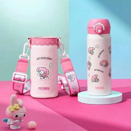 (5起少3元)THEMOS膳魔师吸管保温杯500ml粉色美乐蒂（含杯套） 商品图0