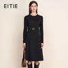 EITIE爱特爱复古黑色收腰显瘦通勤连衣裙冬新款8007723 商品缩略图0