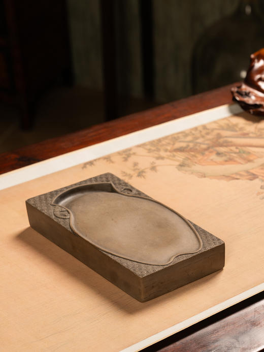 清	回纹锦地宝瓶池澄泥砚 商品图1