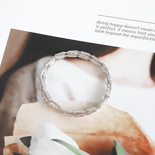 【天然正品】AU750白金设计师款个性时尚磁吸手镯项链两用款链长：70CM（长度可调节）女士300925NJS39现售价：9880 商品图4