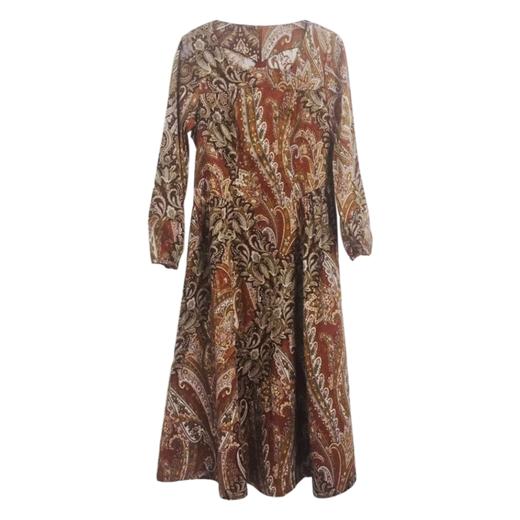 VIVIAN LIU薇薇安刘F2544103秋季女装新款灯笼袖收腰印花连衣裙 商品图4