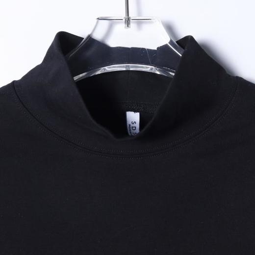 SDSA秋冬新款痞帅男装潮牌手绘字母燕子印花半高领长袖T恤百搭 商品图1