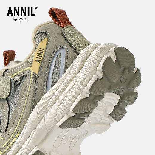 ANNIL/安奈儿童鞋男女童复古老爹鞋新款防滑运动鞋冬季加绒加厚厚底童鞋HM5405654 商品图3