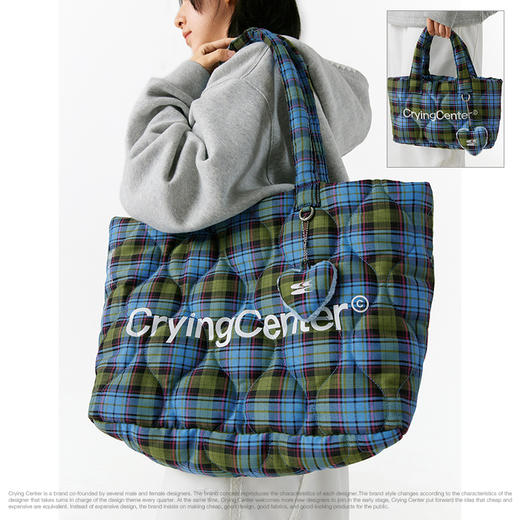 CryingCenter 格纹云朵挂件包 斜挎包单肩包 哭喊中心 商品图0