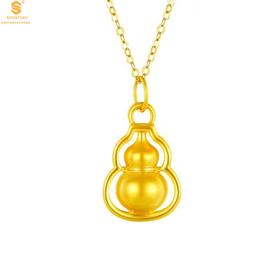 【双12抢先购 限时特惠】黄金钻石首饰 5D足金吊坠葫芦（附赠K金项链）
