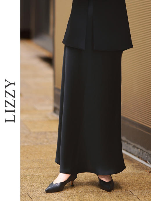 LIZZY优雅时尚百搭简约醋酸长裙8174 商品图1
