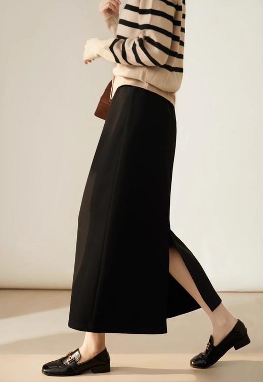 法式慵懒 质感满满【赫本风醋酸羊毛半身裙】柔软亲肤 百搭显贵 遮肉藏胯 不挑身材 后开叉设计优雅知性百搭 商品图0