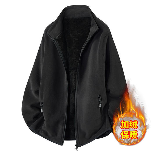 LUCKY DEER幸运鹿冬季亲子装加绒加厚保暖立领开衫抓绒外套 商品图4