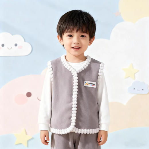【39任选2件】【49任选2件】书香小鲤鱼儿童加绒加厚马甲中小童秋冬新款保暖背心坎肩男女童宝宝外穿洋气80-160 商品图2
