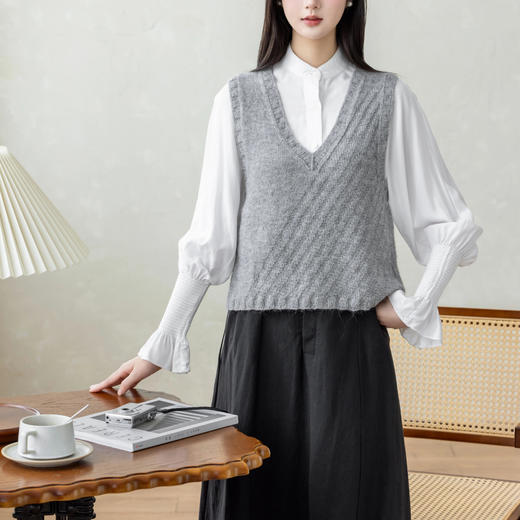 苏苏姐家斜纹背心手工DIY编织棒针衣服毛线团上衣材料包 商品图2