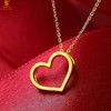 【品牌授权】【香港周六福】黄金钻石首饰 5D足金吊坠大爱心（附赠K金项链） 商品缩略图1