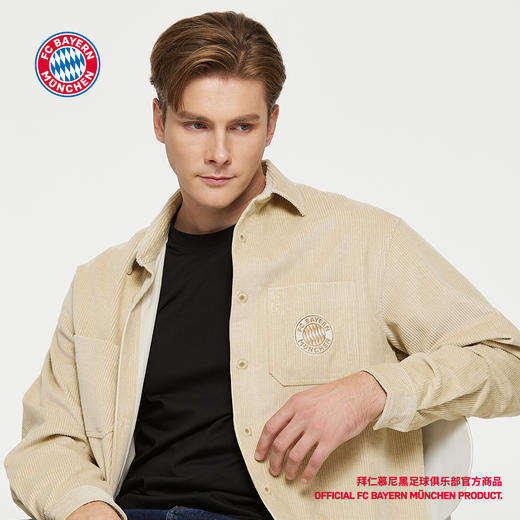 【官方正版】拜仁足球俱乐部丨秋冬新款米色外套棉感简约休闲夹克 商品图2