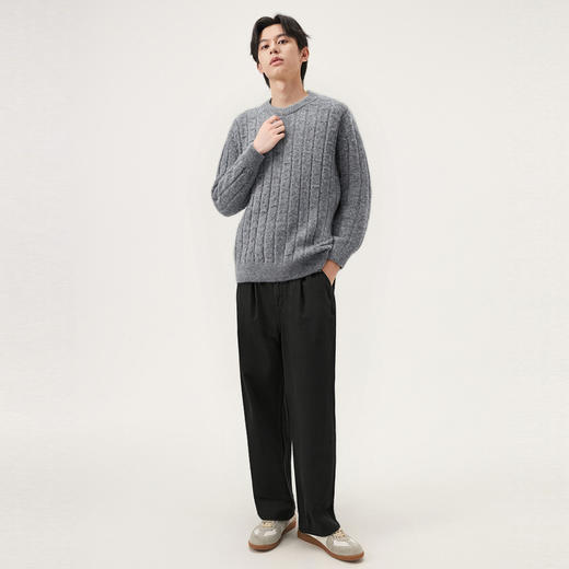 gxg.jeans男装 多色不规则纹理设计圆领毛衣针织衫线衫 25冬新品 商品图3