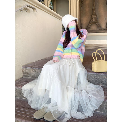 <曾小咸推荐>2.4现货秒杀 ！微信超特价！多巴胺配色条纹毛衣 日常199.99 立减110 秒杀89.99！！ 商品图1