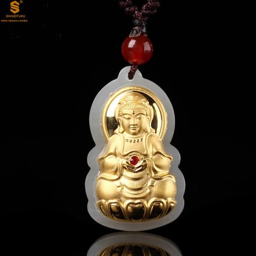 【品牌授权】【香港周六福】黄金钻石首饰  金镶玉-大宝石观音 商品图1
