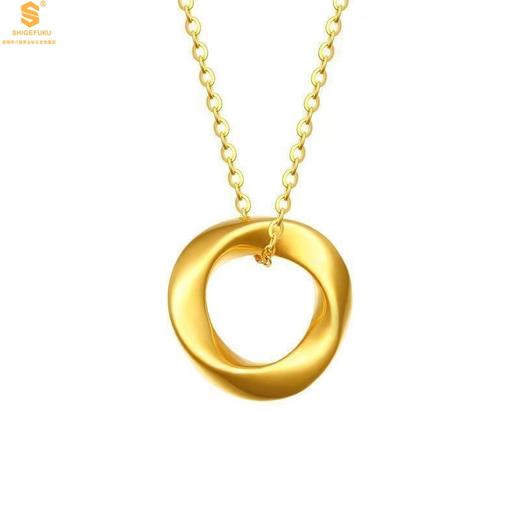 【品牌授权】【香港周六福】5D足金吊坠莫比乌斯（附赠K金项链） 商品图0