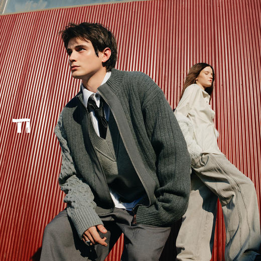 启世录TIWILLTANG“雾都往事”都市色块象限重构秋日絮语拼接开衫 商品图4