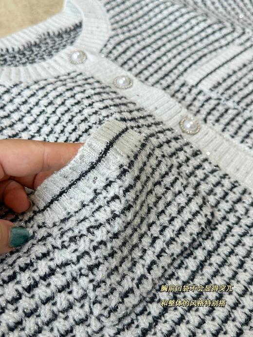 雅y同款绵羊毛小香风亮片圆领针织开衫 商品图12