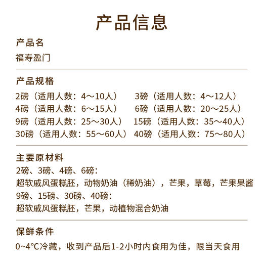 【福寿盈门】送爷爷奶奶祝寿蛋糕，满藏鲜果、芋泥 、华夫脆，祝寿星福气盈门福寿到（广州幸福西饼蛋糕） 商品图5