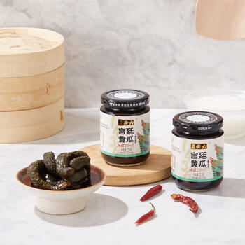 六必居 酱菜 宫廷黄瓜 喝粥下饭咸菜 220g 中华老字号 /粮油调味 /调味品 /榨菜/酱腌菜 商品图0