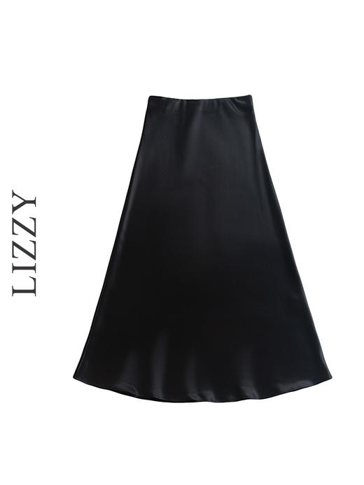 LIZZY优雅时尚百搭简约醋酸长裙8174 商品图5