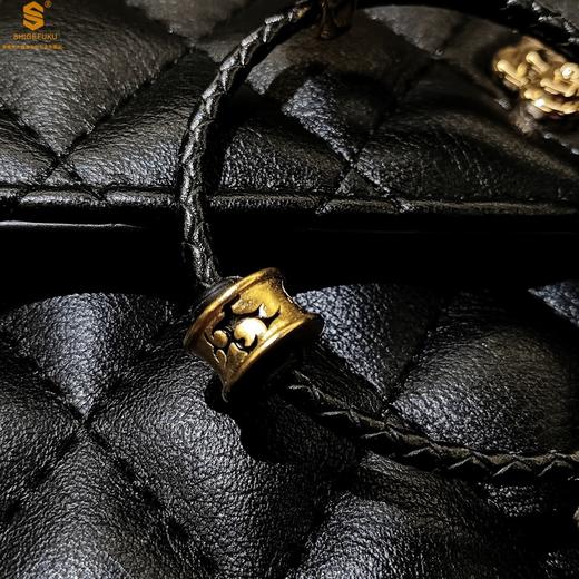 【双12抢先购 限时特惠】黄金钻石首饰 （勇气）酷黑珐琅手绘转运珠情侣手绳 商品图2