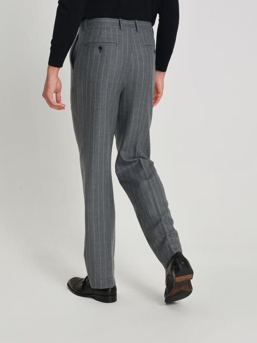 callisto海豚灰条纹微阔直筒西裤 商品图4