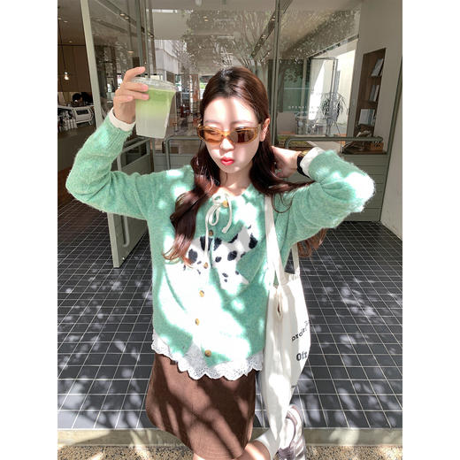 <曾小咸推荐> 韩系气质绿色毛衣 商品图3