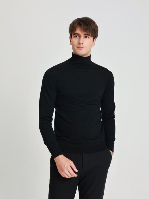 callisto璀璨黑巴素兰羊毛高领毛衣 商品图3