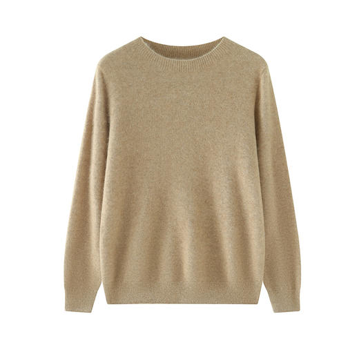 【清河羊毛羊绒专场】鹿展515 女款圆领羊绒衫 100%山羊绒 商品图1