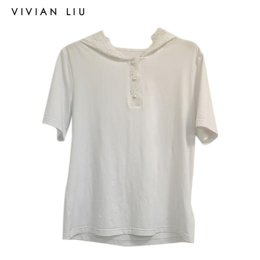 VIVIAN LIU薇薇安刘 D2457312夏女装新款针织短袖帽衫 商品图0