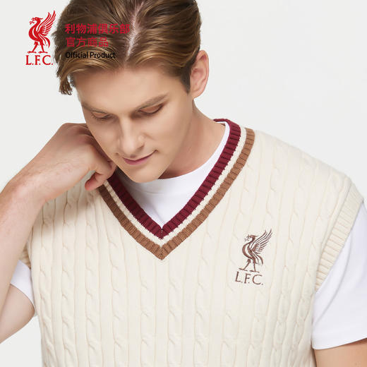 【官方正版】利物浦俱乐部 | 秋季新款V领马甲白色针织背心 商品图2