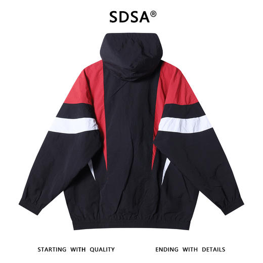 W8016SDSA男士秋冬新款痞帅男装时尚工装撞色拉链连帽卫衣百搭开衫外套 商品图5