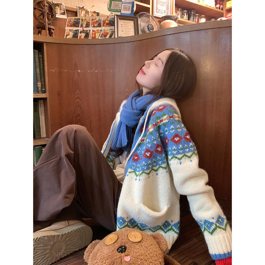 <曾小咸推荐>秋冬费尔岛连帽毛衣 商品图4