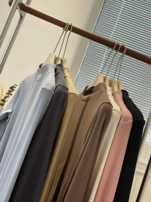 【限时福利 买一送一 德芙小立领】升级款限时特惠 穿了跟没穿一样 奶乎乎软绵绵 半高领面膜衫女内搭秋冬磨毛打底衫修身保暖外穿长袖T恤百搭上衣 商品图14