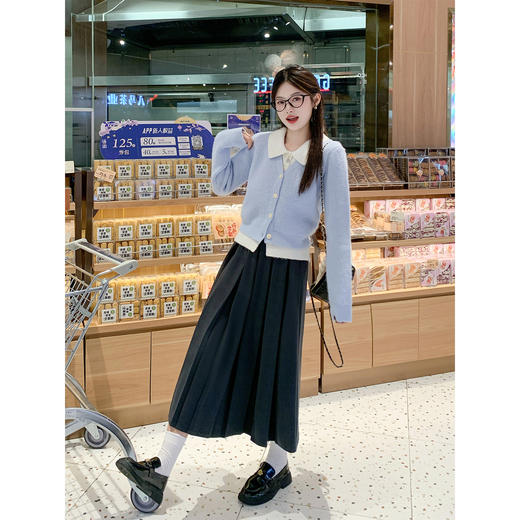 <曾小咸推荐>2.12现货秒杀 ！微信超特价！撞色翻领假两件毛衣 日常199.99 立减110 秒杀89.99！！ 商品图2