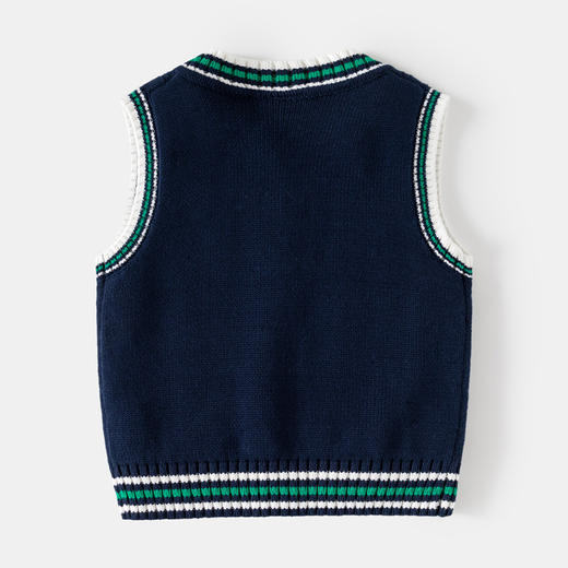 【79元2件】儿童双层棉线针织毛衣背心 秋冬百搭毛衣马甲 商品图12