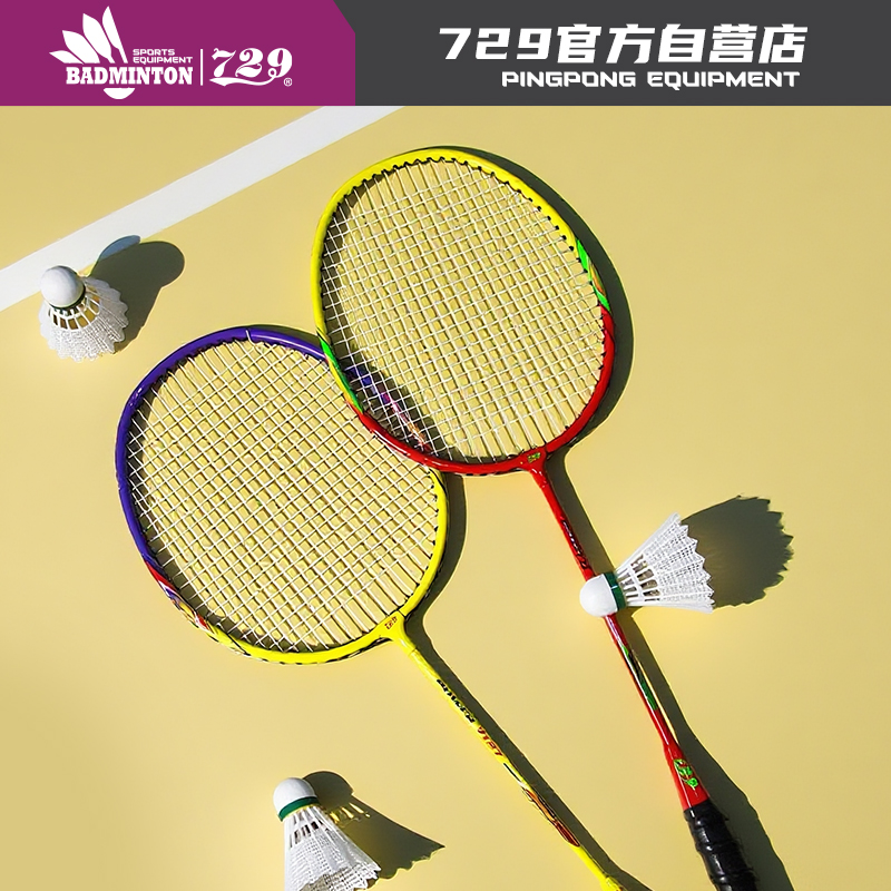 [新品·2支装·送6球] 友谊729 7127铁合金分体羽毛球拍 耐打耐磨专业羽毛球拍大童成人室内外通用套装